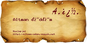 Altman Ádám névjegykártya